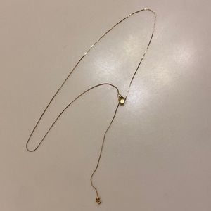 Adjustable 14k gold heart necklace